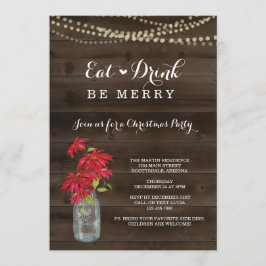 Invitación rústica de la fiesta de Navidad del