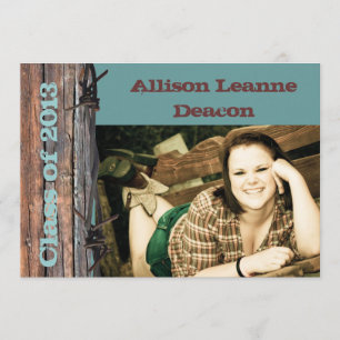 Invitación rústica de la graduación del alambre de