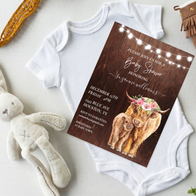 Invitación Rústica de la madera de ternera de vaca de la High (Subido por el creador)
