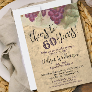 Invitación Rústica de los 60 Años a los 60 Años