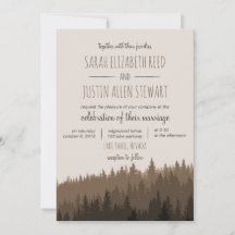 Invitación rústica del boda de la montaña en