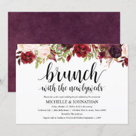 Invitación rústica del brunch de la boda del poste