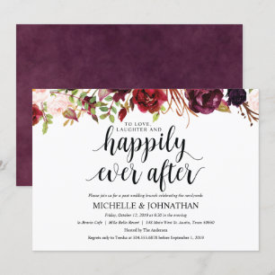 Invitación rústica del brunch de la boda del poste