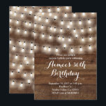 Invitación rústica del cumpleaños<br><div class="desc">La invitación rústica del cumpleaños,  perfecciona para la fiesta de cumpleaños de la sorpresa. Muy rústico con el fondo y la luz de madera de la secuencia.</div>