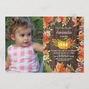 Invitación rústica del cumpleaños de la caída de