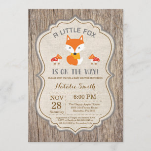 Invitación rústica del Fox Baby Shower