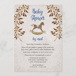Invitación Rústica ducha de bebé por correo