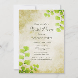 Invitación Rústica ducha de novia con hoja de hierro