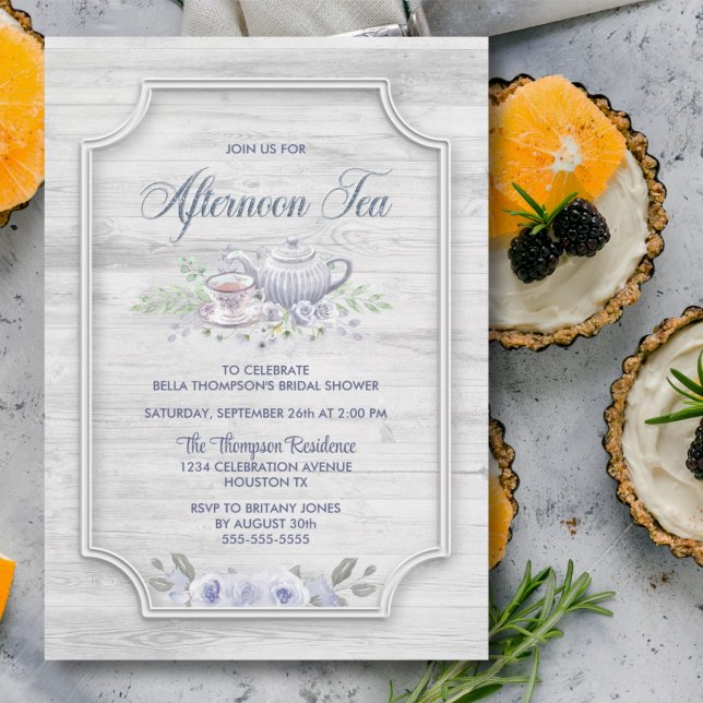 Invitación Rústica ducha de novia con té por la tarde (Subido por el creador)