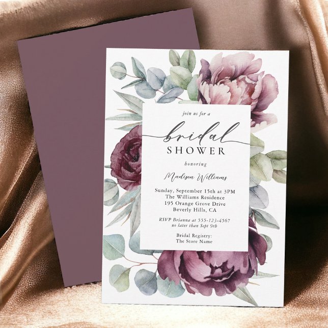 Invitación Rústica ducha de novia floral de cirujanos de borg (Available as printed and paperless digital download!)