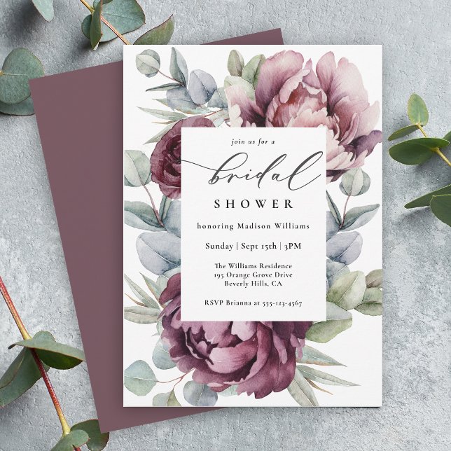 Invitación Rústica ducha de novia floral de cirujanos de borg (Plan the perfect bridal shower with this beautifully feminine rustic floral invitation.)