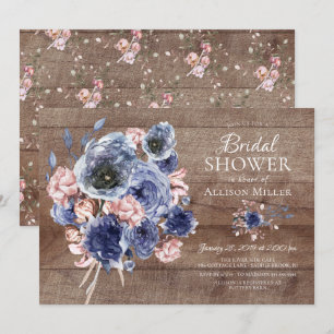 Invitación Rústica ducha de novia floral de la Marina de Made