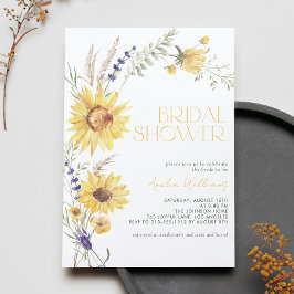 Invitación Rústica ducha de novia floral de lavanda de giraso