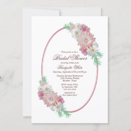 Invitación Rústica ducha de novia floral rosa