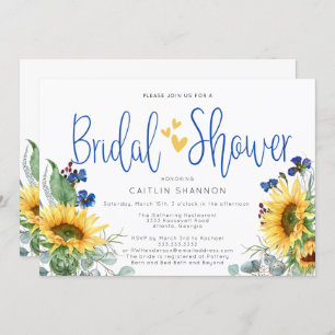 Invitación Rústica ducha de novia girasol flor silvestre