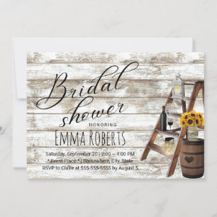 Invitación Rústica ducha de novias con flores de girasol de m