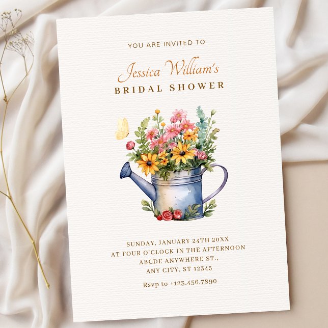 Invitación Rústica ducha de novias con ramo floral (Subido por el creador)