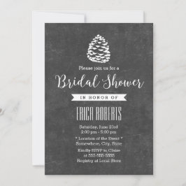 Invitación Rústica ducha de novias de pino cone de bosque