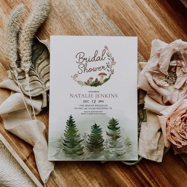 Invitación Rústica ducha de novias en bosque de bosques de bo (Subido por el creador)