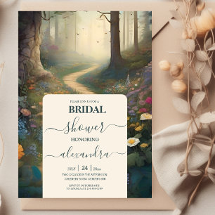 Invitación Rústica ducha de novias en bosque de bosques de mo