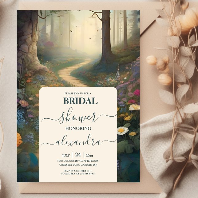 Invitación Rústica ducha de novias en bosque de bosques de mo (Subido por el creador)