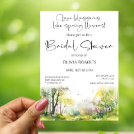 Invitación Rústica ducha de novias en el bosque de la primave