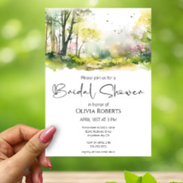 Invitación Rústica ducha de novias en el bosque de la primave