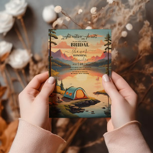 Invitación Rústica ducha de novias en el bosque otoñal