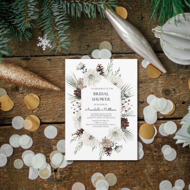 Invitación Rústica ducha de novias en feriado de invierno (Subido por el creador)