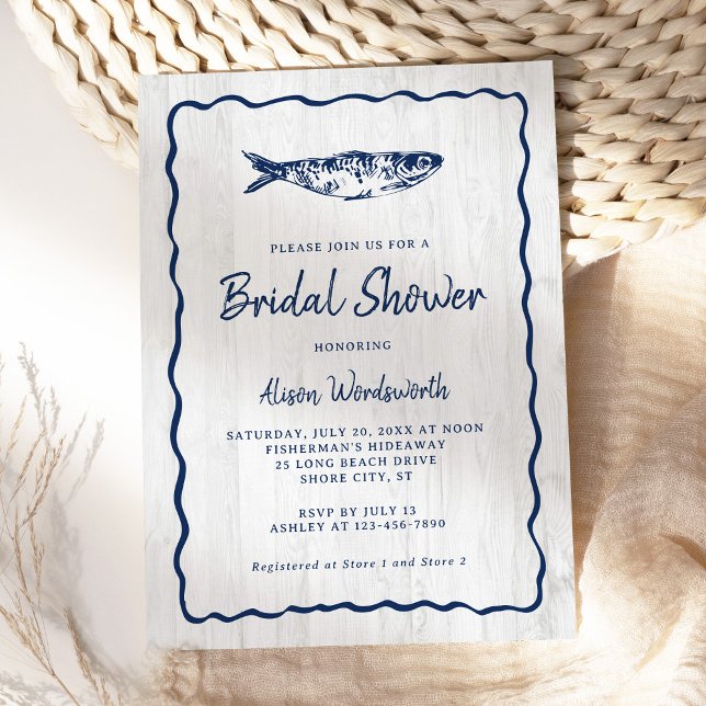 Invitación Rústica ducha de novias en la costa sardina (Subido por el creador)