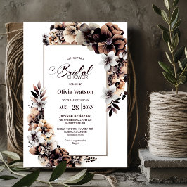 Invitación Rústica ducha nupcial floral otoñal
