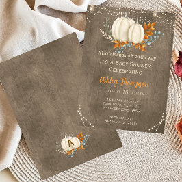 Invitación Rústica elegancia Caída Calabaza Baby Shower