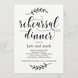 Invitación Rústica elegancia EDITABLE COLOR Ensayo Cena