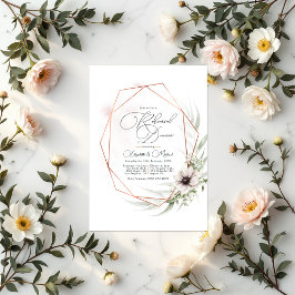 Invitación Rústica elegancia Geométrica Bronce Cena