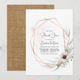 Invitación Rústica elegancia Geométrica Bronce Cena