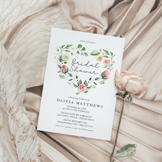 Invitación Rústica elegancia Rubor Floral Bridal Shower (Subido por el creador)