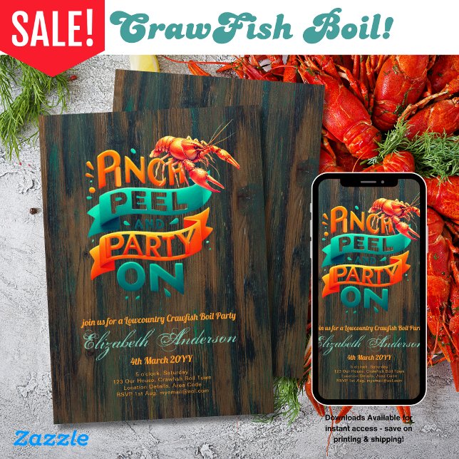 Invitación Rústica Fiesta de langostas en los países bajos (Subido por el creador)