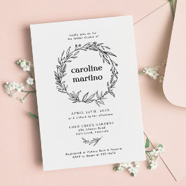 Invitación Rústica flor silvestre Wreath Bridal Shower
