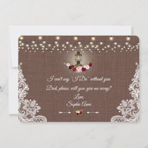 Invitación Rústica Floral Antigua Linterna Me Darás De Lejos