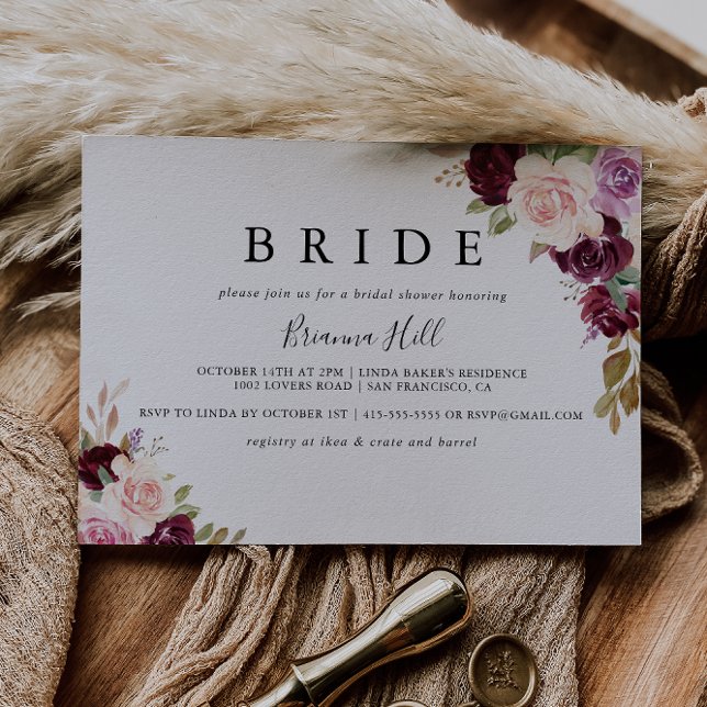 Invitación Rústica Floral Botánica Bride Bridal Shower (Subido por el creador)