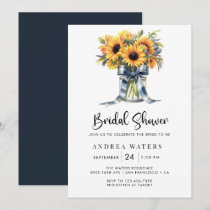 Invitación Rústica Floral Bouquet Bridal Shower