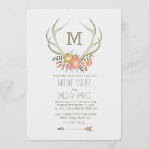 INVITACIÓN RÚSTICA FLORAL DE LA BODA DE LAS ASTAS