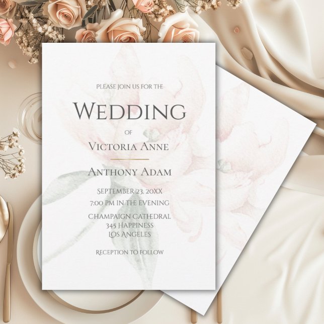 Invitación Rústica floral Neutral Elegante Boda (Subido por el creador)