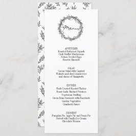 Invitación Rústica Floral Regale Gracias Menú De Cena De Acci