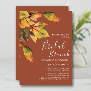 Invitación Rústica Foliage Fall Wedding Bridal Brunch