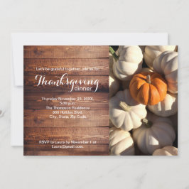 Invitación Rústica foto de la caída de la calabaza de la cena