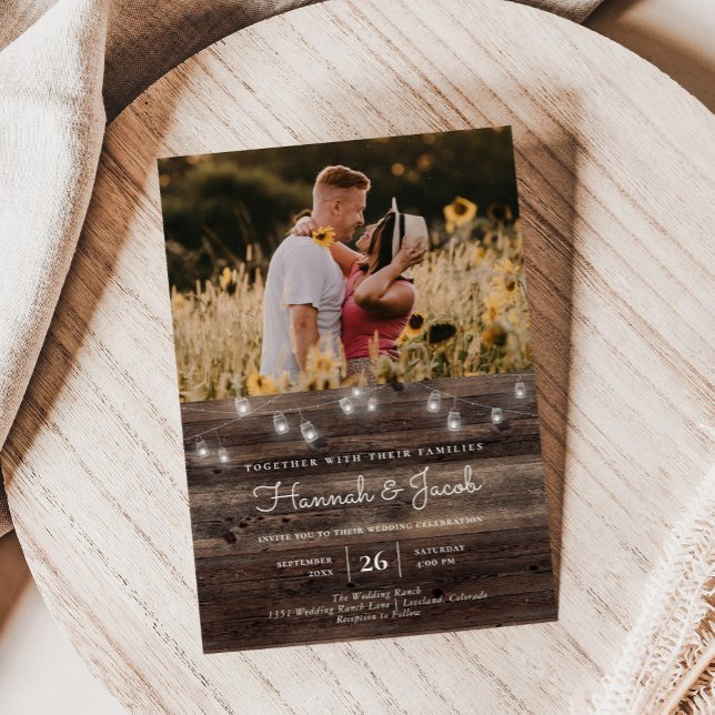 Invitación Rústica foto de Mason Jar Barn Wood (Subido por el creador)