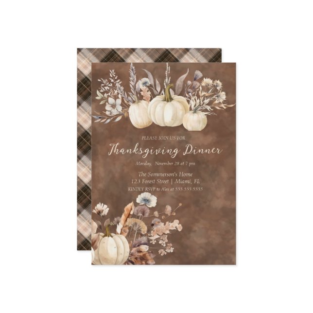 Invitación Rústica granja da una cena de agradecimiento (Anverso/Reverso In Situ)