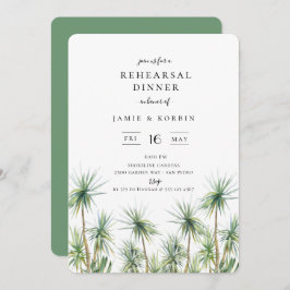 Invitación Rústica Isla Palmeras Boda Cena de ensayo