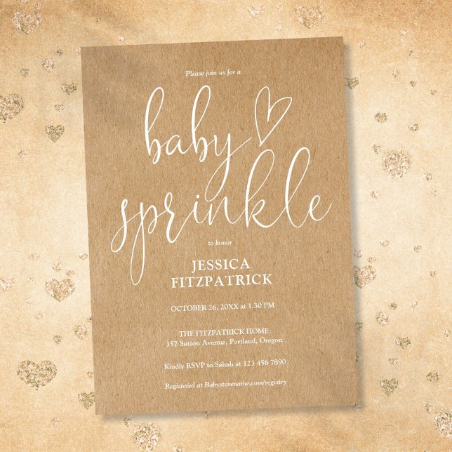 Invitación Rústica Kraft Género Neutral Bebé Sprinkle Shower (Rustic Kraft Gender Neutral Baby Sprinkle Shower Invitation)
